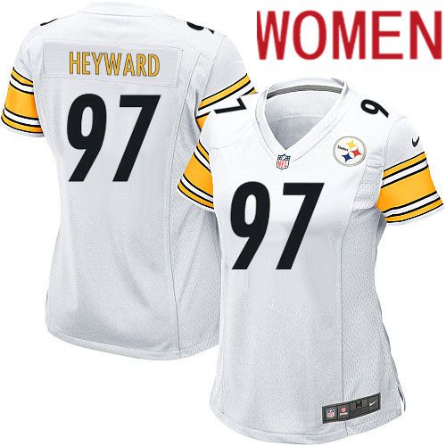 Women Pittsburgh Steelers 97 Cameron Heyward Nike White Game NFL Jersey